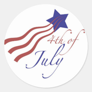 4th of july stars and stripes classic round sticker