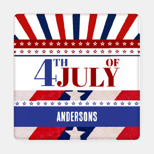 4th of July Stars and Stripes Custom Coaster Set