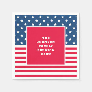 4TH of July Stars and Stripes Family Reunion Napkins