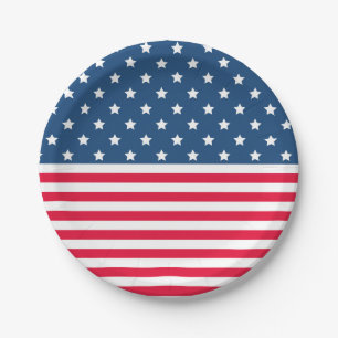 4TH of July Stars and Stripes Red White and Blue Paper Plates