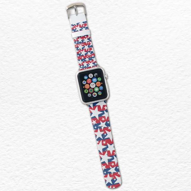 4th of July Stars and Stripes Red White Blue Apple Watch Band (Creator Uploaded)