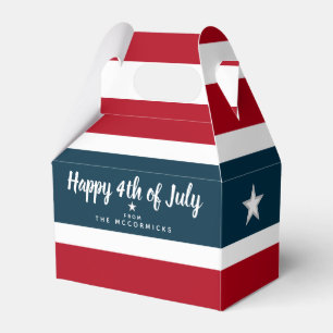 4th of July Stars And Stripes Red White Blue Party Favor Boxes