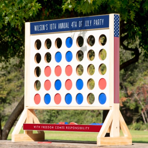 4th of July Stars and Stripes USA Lawn Game Fast Four