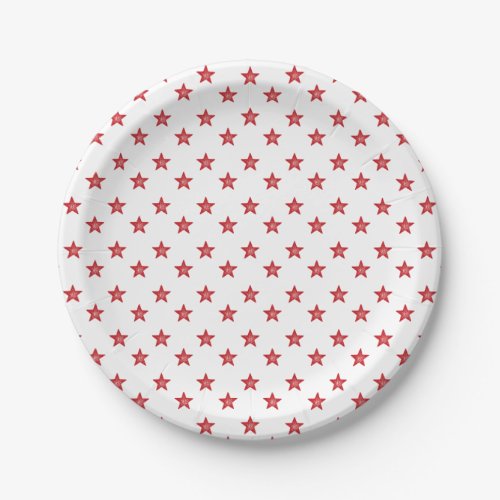 4th Of July Stars Red White Party Paper Plates