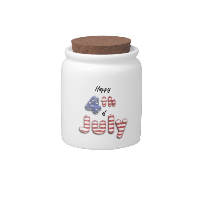 4th of July Stars Stripes Foil Balloons Candy Jar (Front)