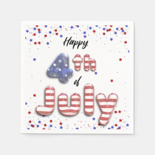 4th of July Stars Stripes Foil Balloons Napkins