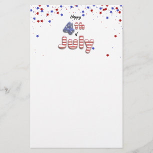 4th of July Stars Stripes Foil Balloons Stationery