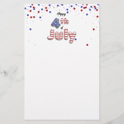 4th of July Stars Stripes Foil Balloons Stationery