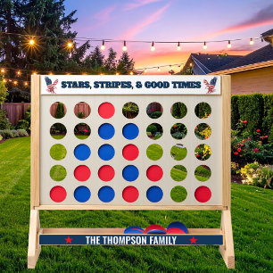 4th of July Stars Stripes Good Times Monogram Name Fast Four