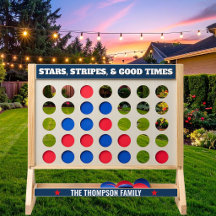 4th of July Stars Stripes Good Times Monogram Name