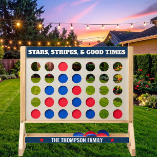 4th of July Stars Stripes Good Times Monogram Name Fast Four