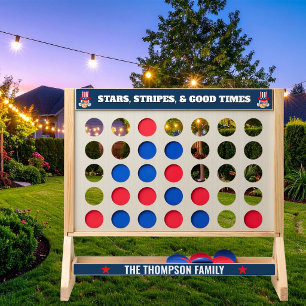 4th of July Stars Stripes Good Times Monogram Name Fast Four