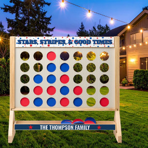 4th of July Stars Stripes Good Times Monogram Name Fast Four