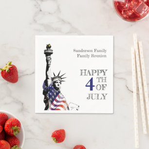 4th of July Statue of Liberty Family Reunion Napkins