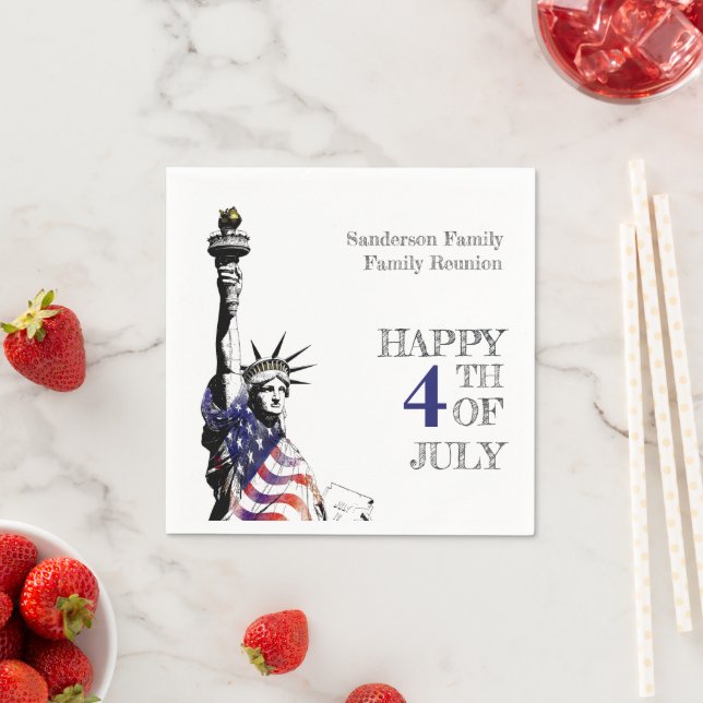 4th of July Statue of Liberty Family Reunion Napkins (Insitu)