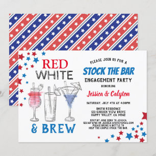 4th of July Stock The Bar Engagement Party Invitation