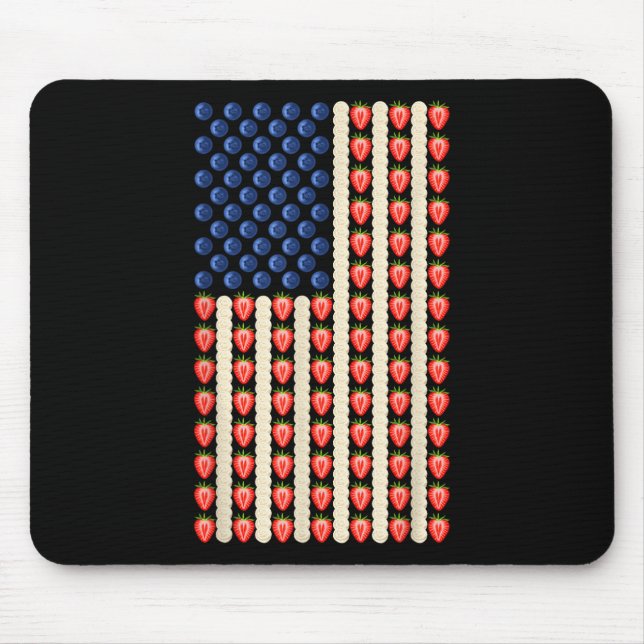 4th Of July Strawberry Jello Usa Flag Cake Men Wom Mouse Pad (Front)