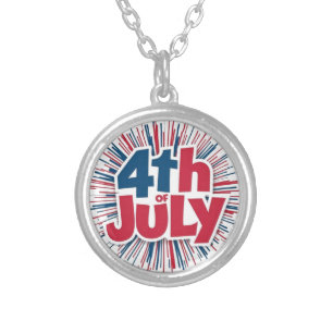 4th of July Sublimation-98146 Silver Plated Necklace