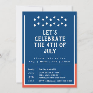 4th of July Summer BBQ Party Invitation