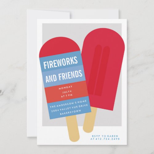 4th of JULY SUMMER PARTY INVITATION invite