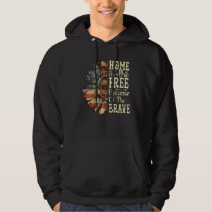 4th Of July Sunflower Home Of The Free Because Of Hoodie