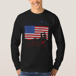 4th Of July Swimmer Aquatic Sport Athlete US Flag T-Shirt
