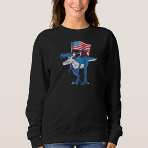 4th Of July T Rex Dinosaur Amerisaurus Gnomes Boys Sweatshirt