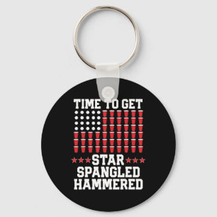 4th Of July T Shirt Gift Beer Pong American Flag D Keychain