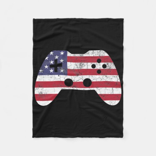 4th Of July T Shirt Video Game Gamer Kids Boys Men Fleece Blanket