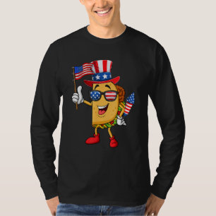 4th Of July Taco Sunglasses American Flag Firework T-Shirt