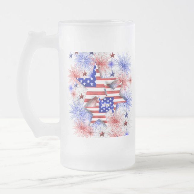 4th of July Tall Beer Stein Beer Mug (Left)