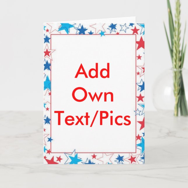4th Of July Template Card (Add Your own text/pics) (Front)