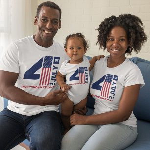 4th of July Text Design Red White and Blue T-Shirt