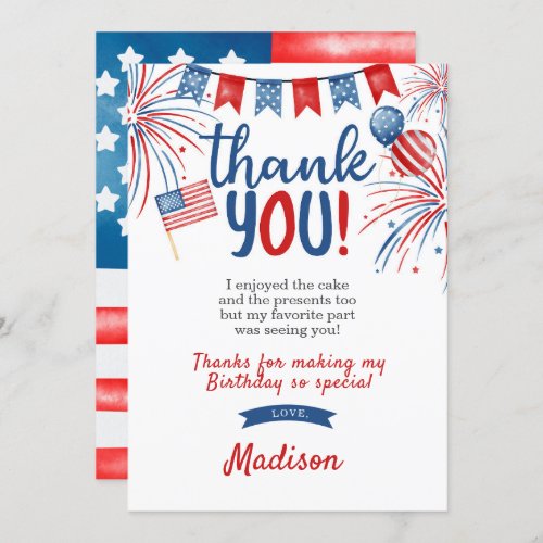 4th of July Thank You Card