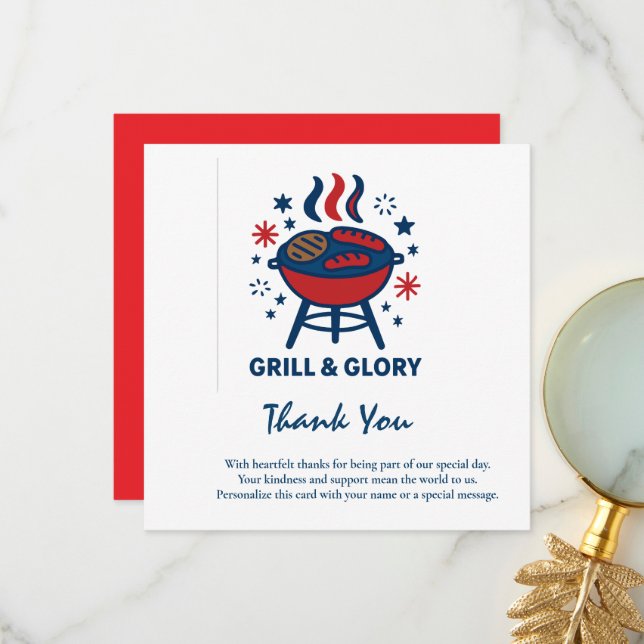 4th of July Thank You Card – Patriotic Appreciatio (Front/Back In Situ)