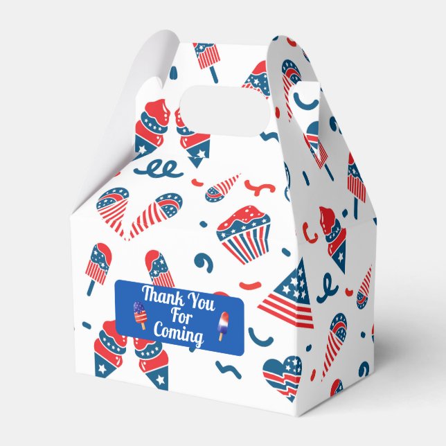 4th Of July Thank You  Favor Boxes (Front Side)