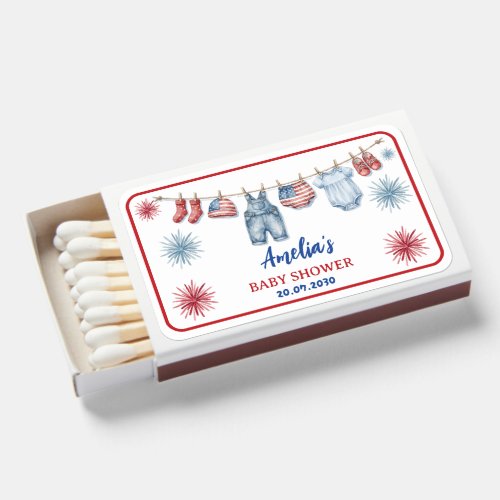4th of July Theme Baby Shower Matchboxes