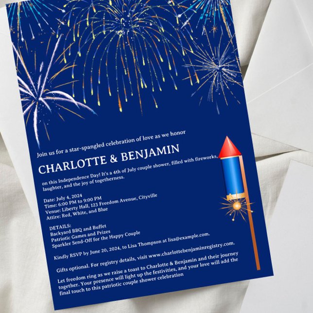  4th of July Theme Couple Shower Invitation (Creator Uploaded)