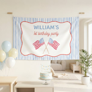 4th of July Themed Boy Birthday Banner