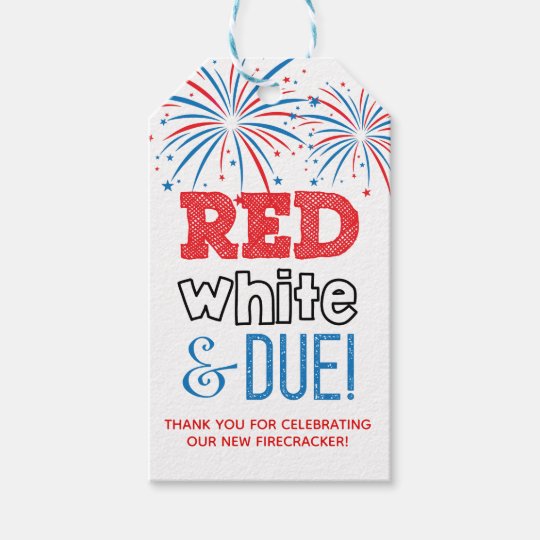 4th of July Themed Gender Reveal Favor Tags | Zazzle.com