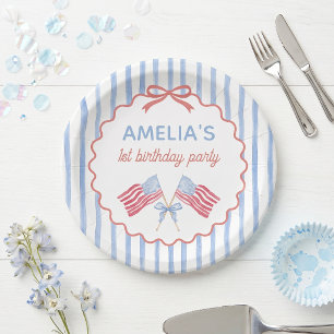 4th of July Themed Girl Birthday Paper Plates