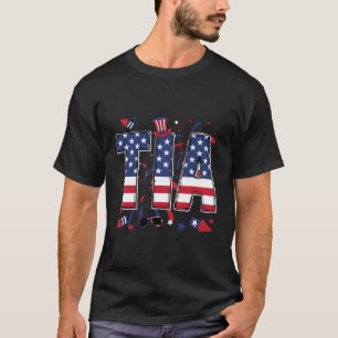 4Th Of July Tia Grandmother American Flag Tia Gran T-Shirt
