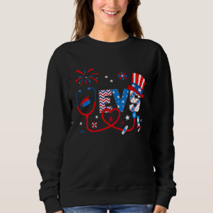 4th Of July Tops For Women Stethoscope EVS Nurse G
