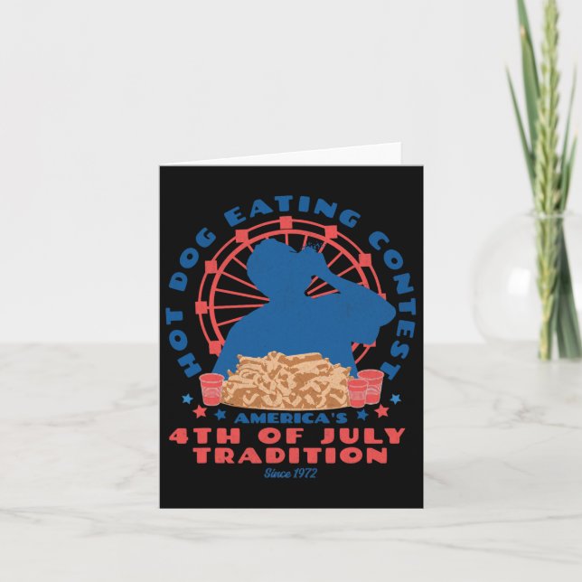 4th Of July Tradition Hot Dog Eating Contest Funny Card (Front)