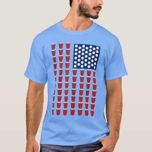 4th Of July Trendy Red Solo Cup Beer Pong USA Flag T-Shirt