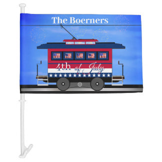 4th of July Trolley Car Flag