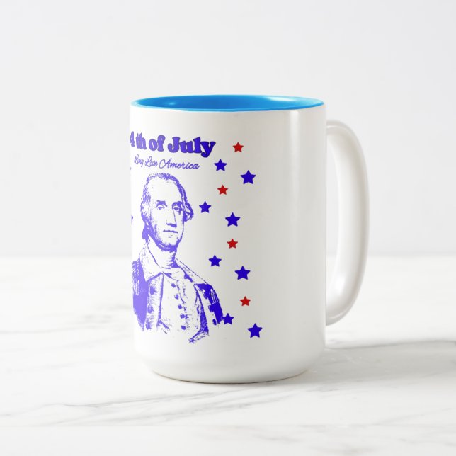 4th of July Two-Tone Coffee Mug (Front Right)