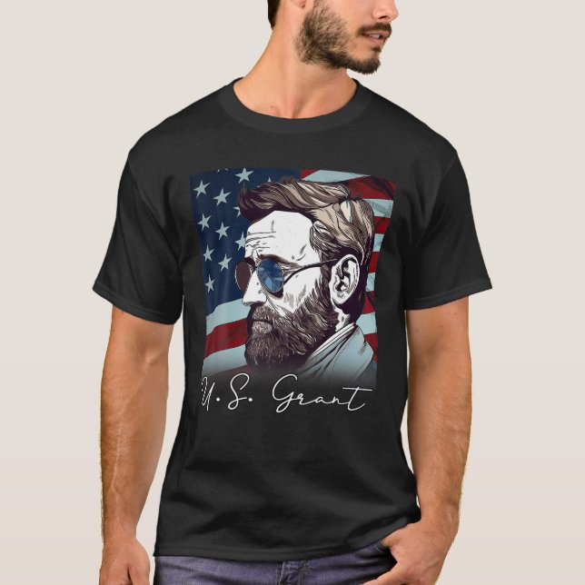 4th Of July Ulysses S Grant President US Flag Patr T-Shirt (Front)