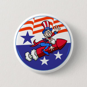 4th Of July Uncle Sam Button