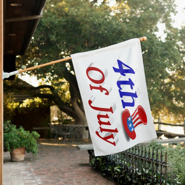 4th of July Uncle Sam  House Flag (In SItu)